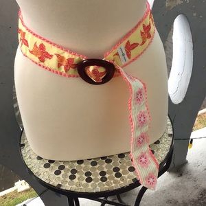 Hadley Pollett Zinnia Embroidered O-ring Belt Reversible Adjustable Adorable